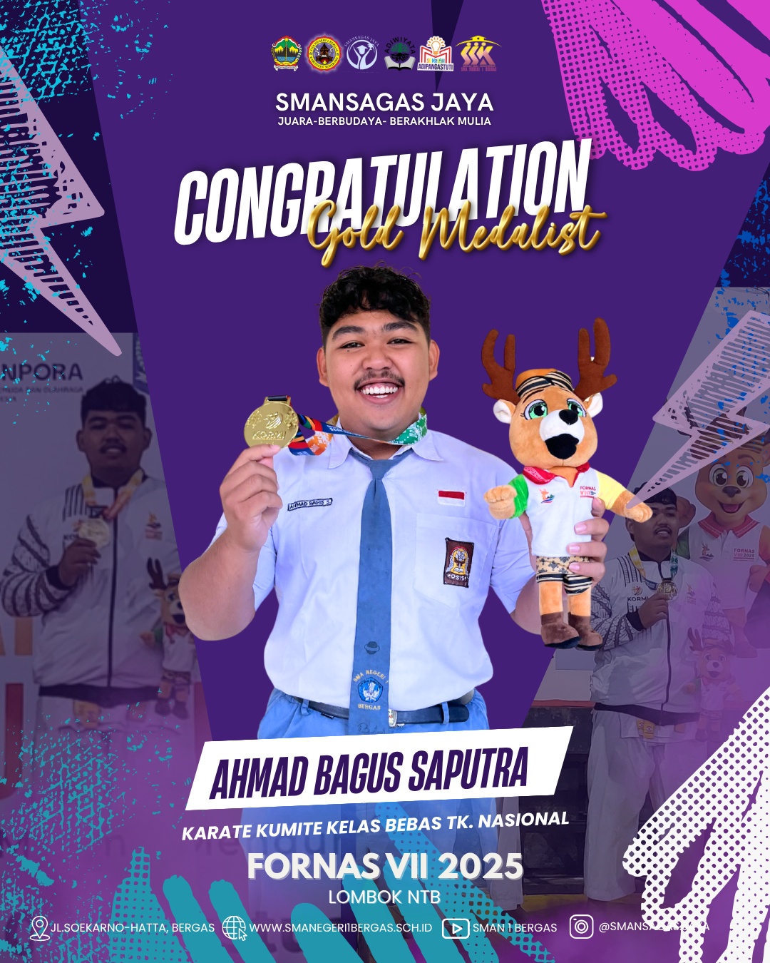 Ahmad Bagus Saputra Raih Medali Emas di FORNAS VII 2025 di Lombok