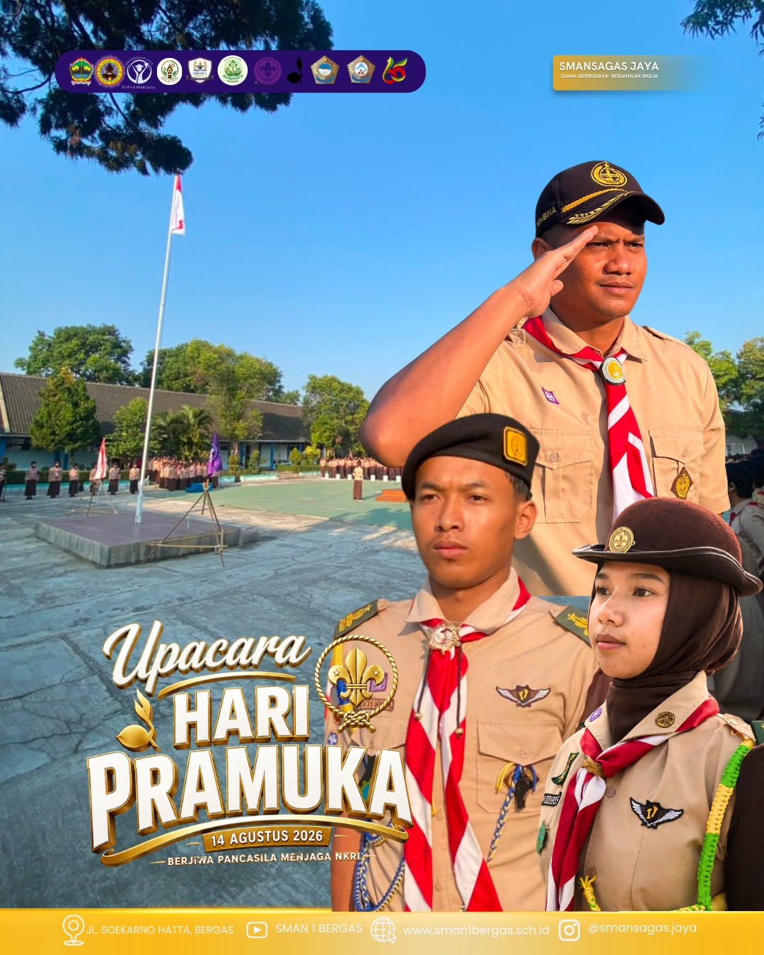 SMA Negeri 1 Bergas Gelar Upacara Peringatan Hari Pramuka ke-65 Berlangsung Khidmat