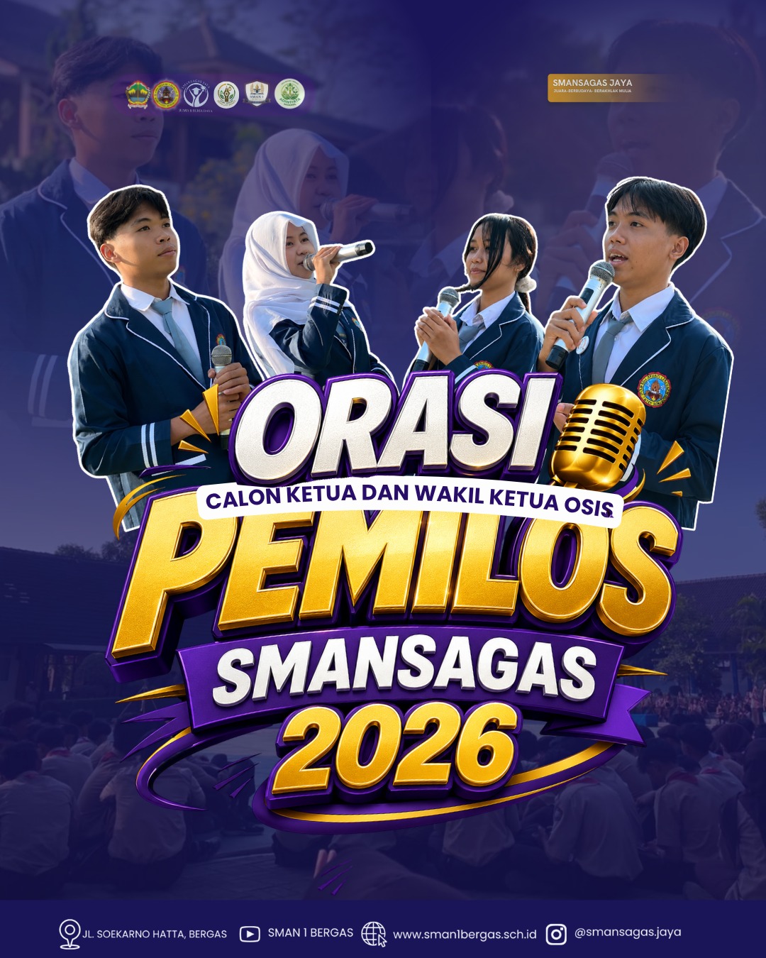 SMA Negeri 1 Bergas Gelar Orasi Calon Ketua dan Wakil Ketua OSIS dalam Pemilos 2026